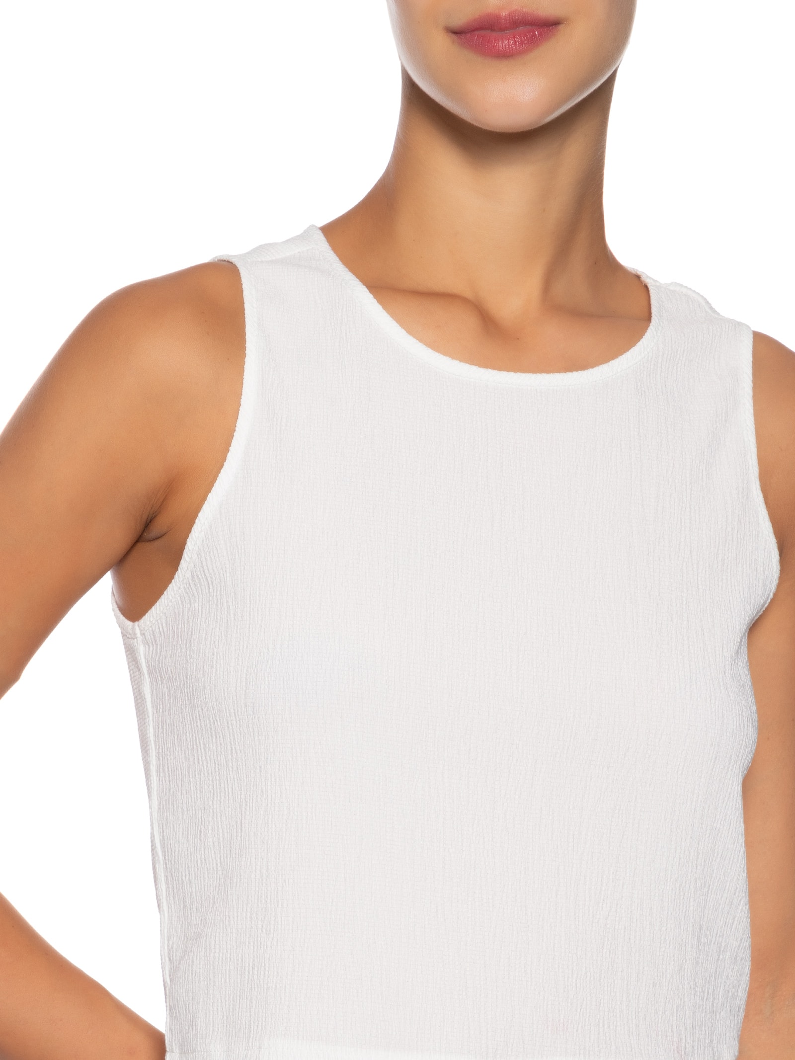 Regata Feminina Texturizada Branco Basiq