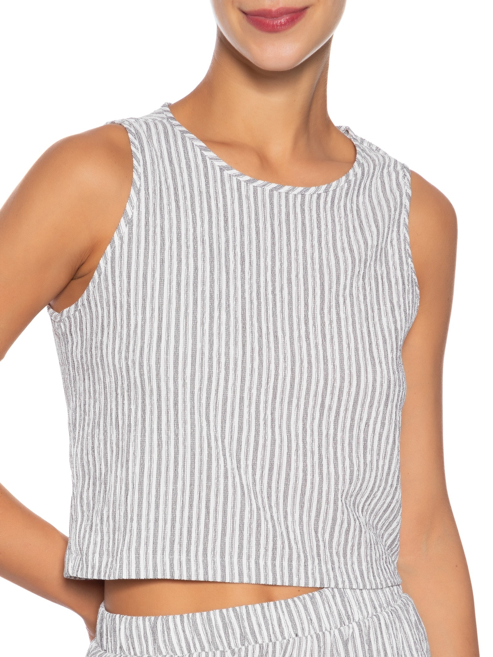 Regata Feminina Texturizada Branco Basiq