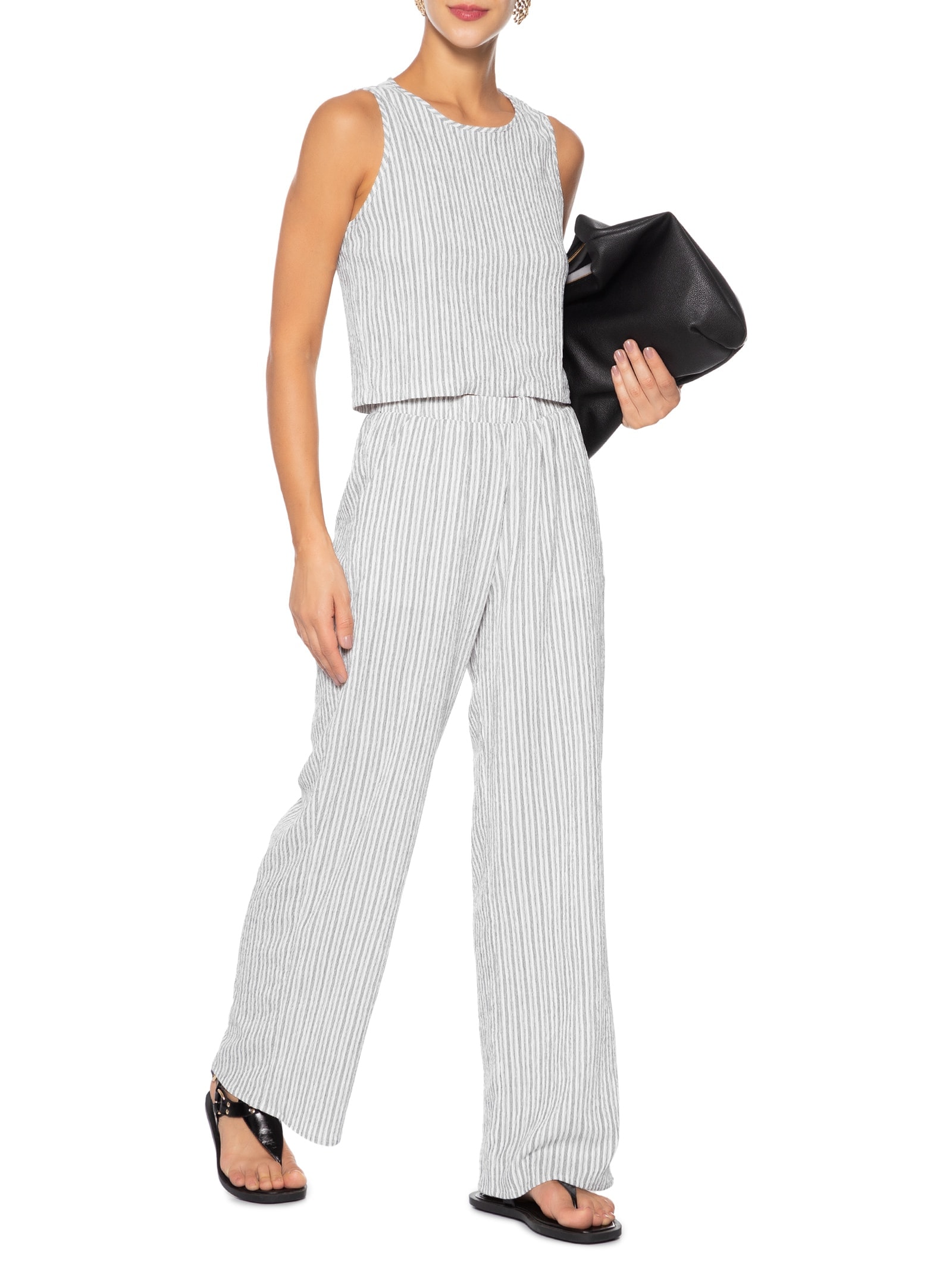 Regata Feminina Texturizada Branco Basiq