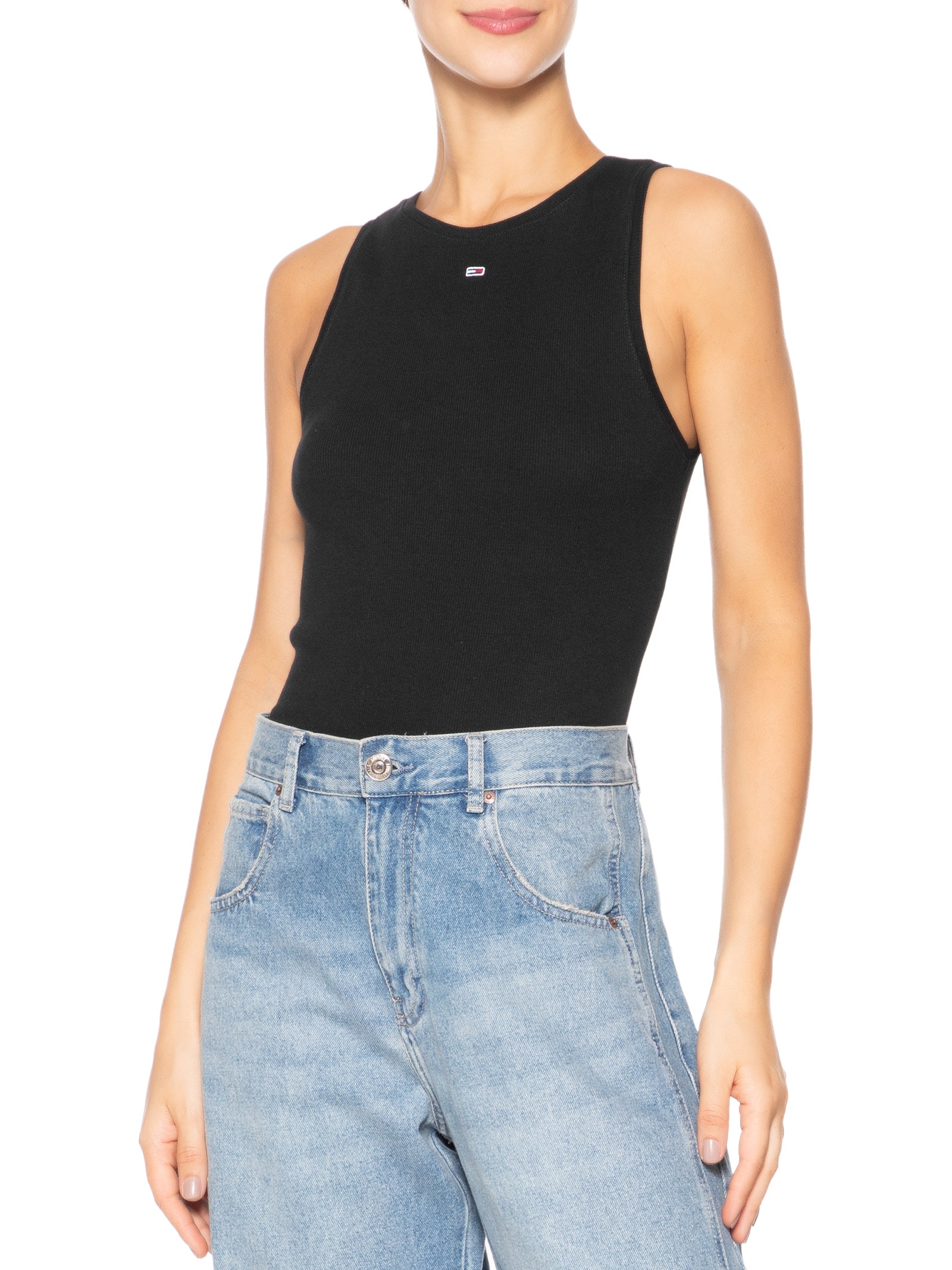 Regata Feminina Tjw Essential Rib Tank Ext Preto Tommy Jeans