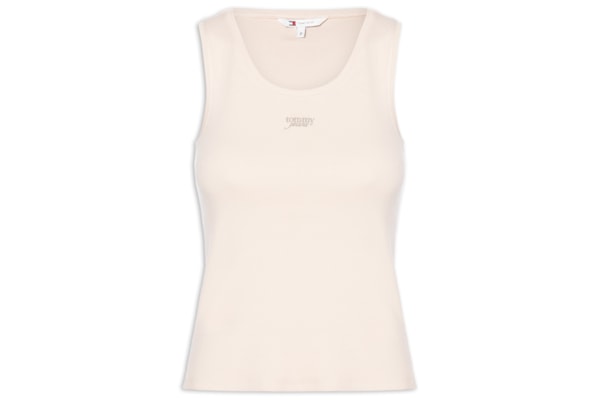 Regata Feminina Tjw Slim Script Rib Tank Top - Bege