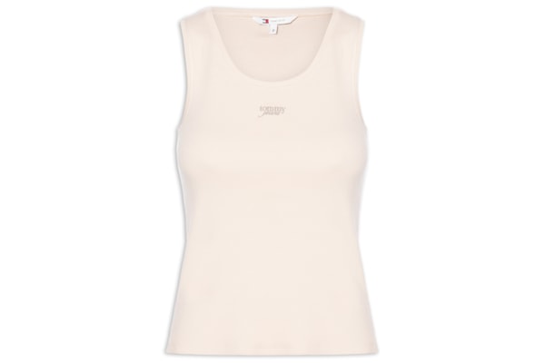 Regata Feminina Tjw Slim Script Rib Tank Top - Bege