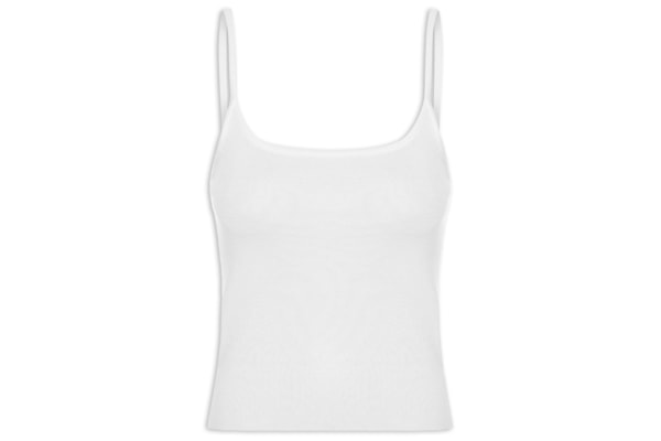 Regata Feminina Tricot Alcinha Básica - Branco