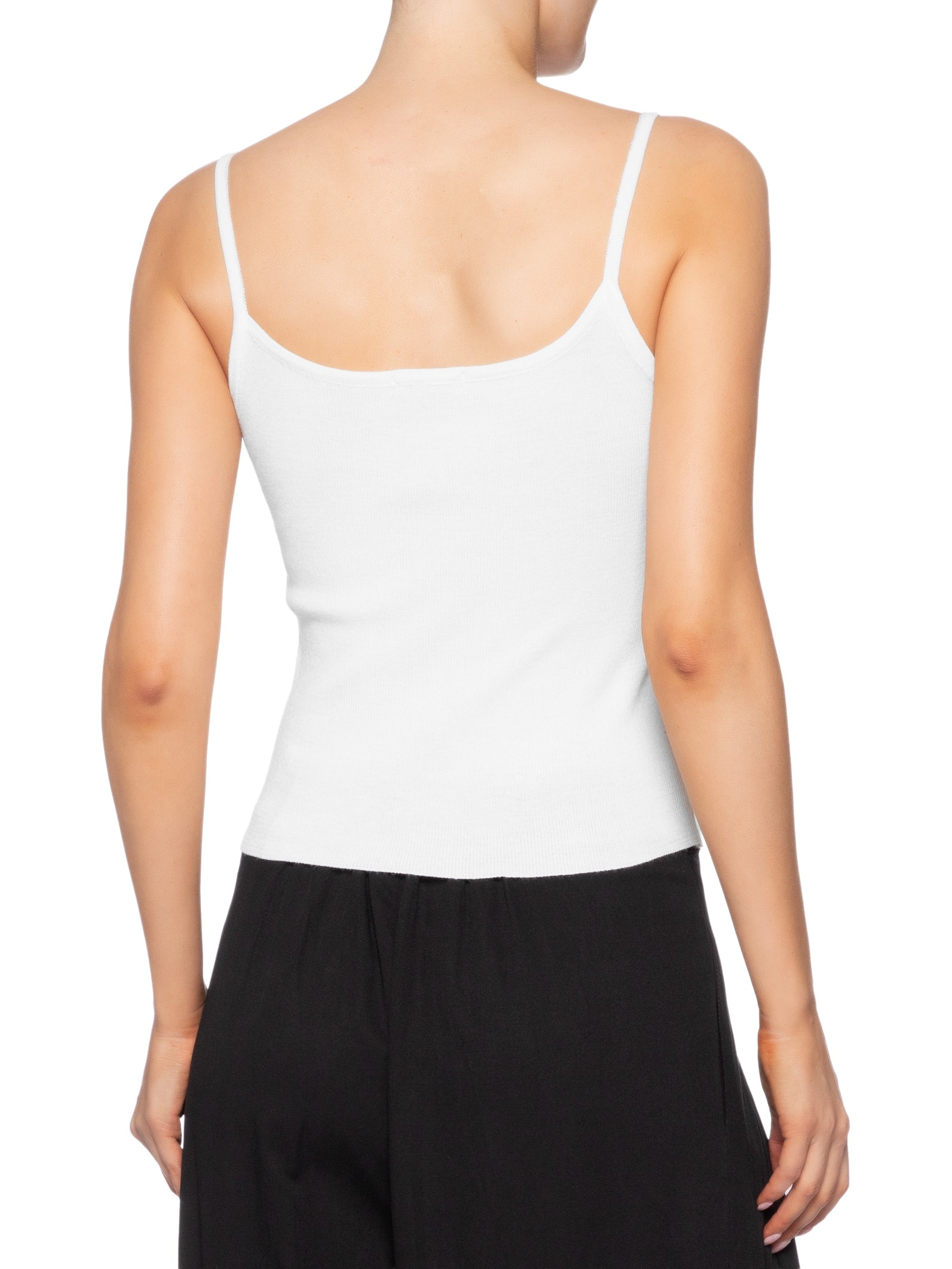 Regata Feminina Tricot Alcinha Básica Branco Basiq