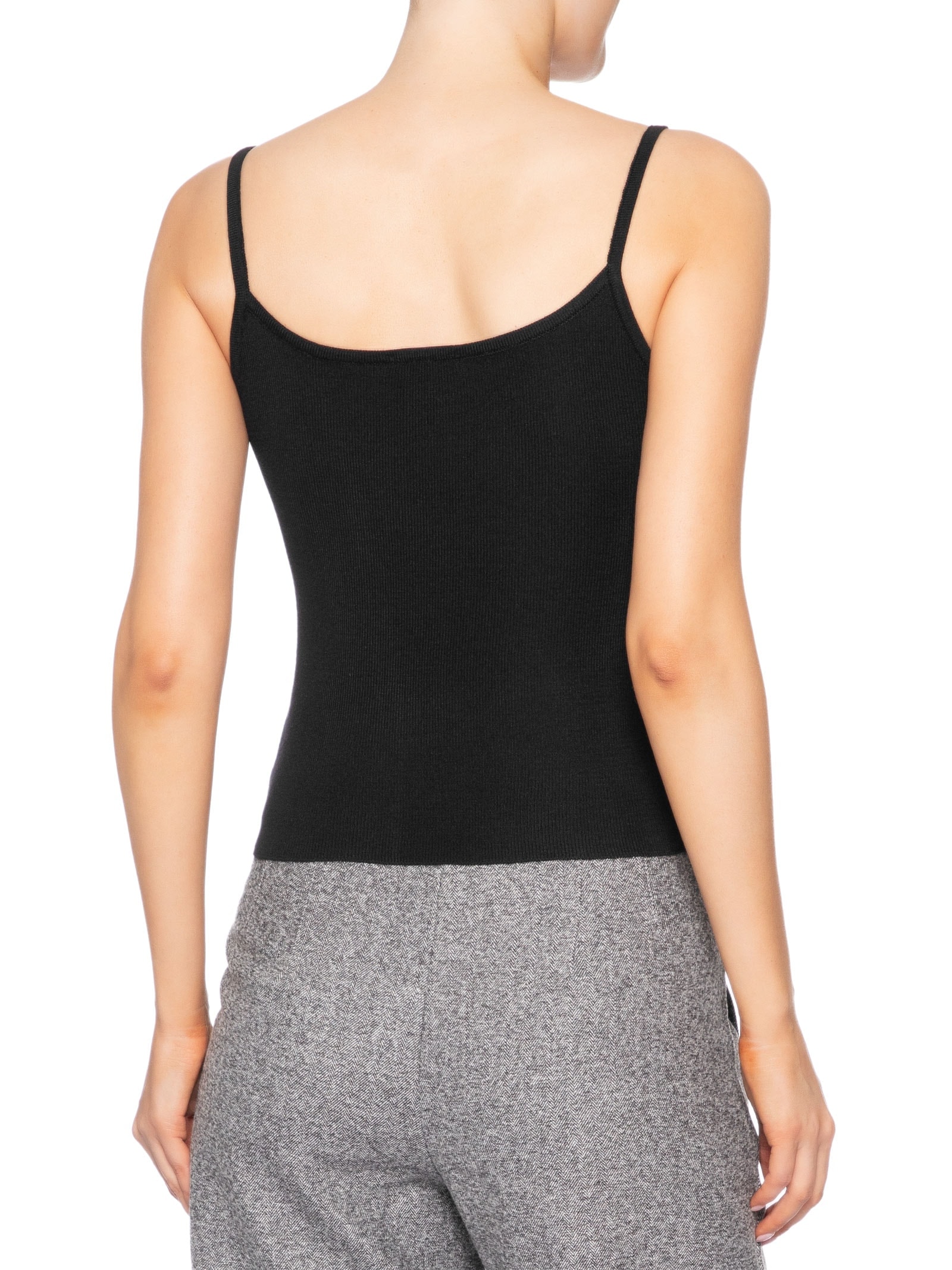 Regata Feminina Tricot Alcinha Básica Preto Basiq