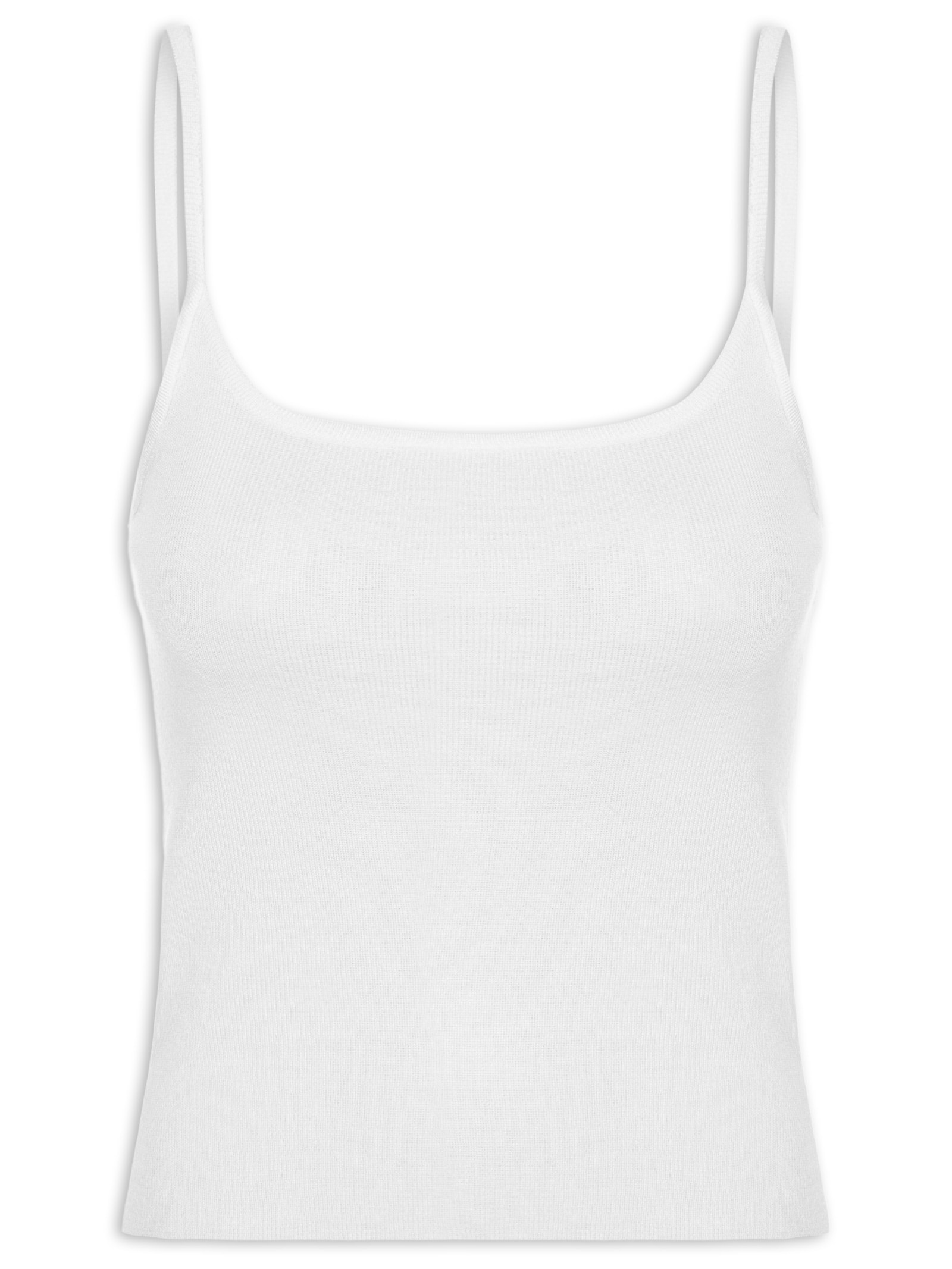Regata Feminina Tricot Alcinha Básica – Branco Basiq