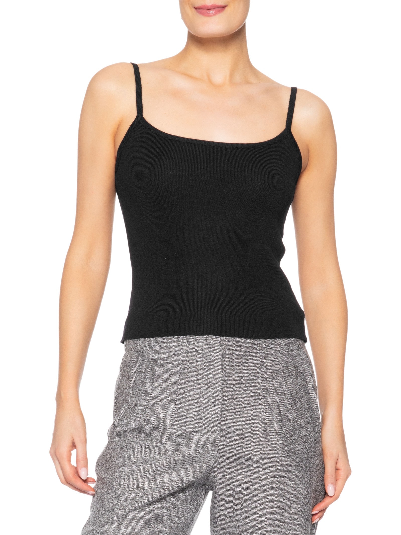 Regata Feminina Tricot Alcinha Básica – Preto Basiq