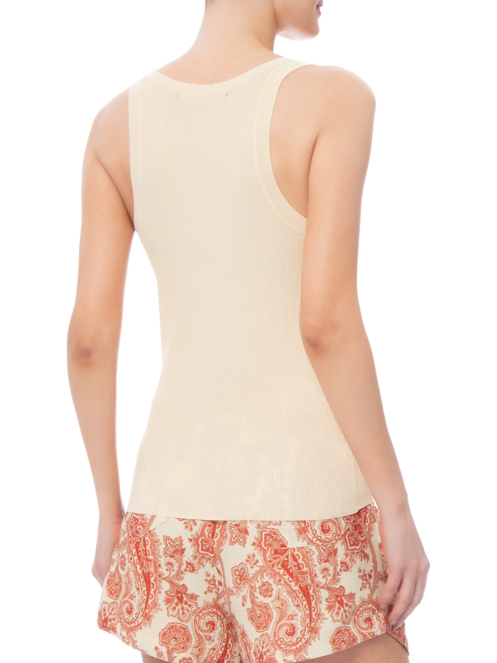 Regata Feminina Tricot Basic Off White Maria Filó