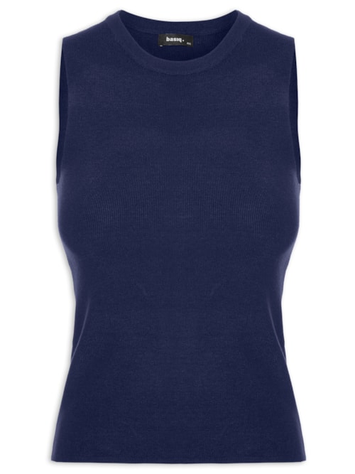 Regata Feminina Tricot Básica – Azul