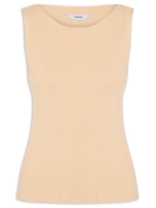 Regata Feminina Tricot Básica – Bege