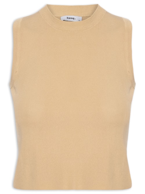 Regata Feminina Tricot Básica – Bege