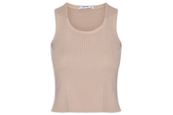 Regata Feminina Tricot Básica - Bege