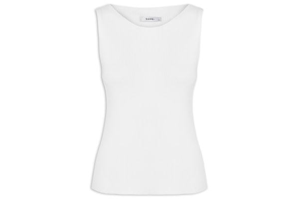 Regata Feminina Tricot Básica - Branco