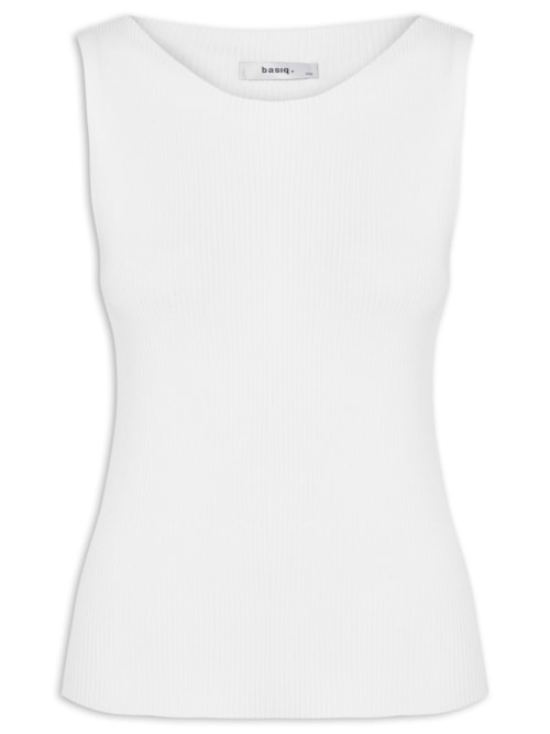 Regata Feminina Tricot Básica – Branco