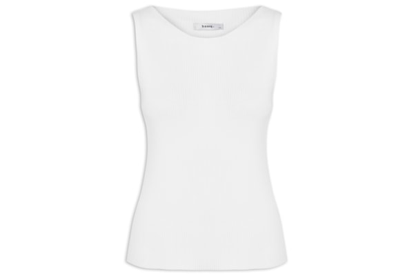 Regata Feminina Tricot Básica - Branco