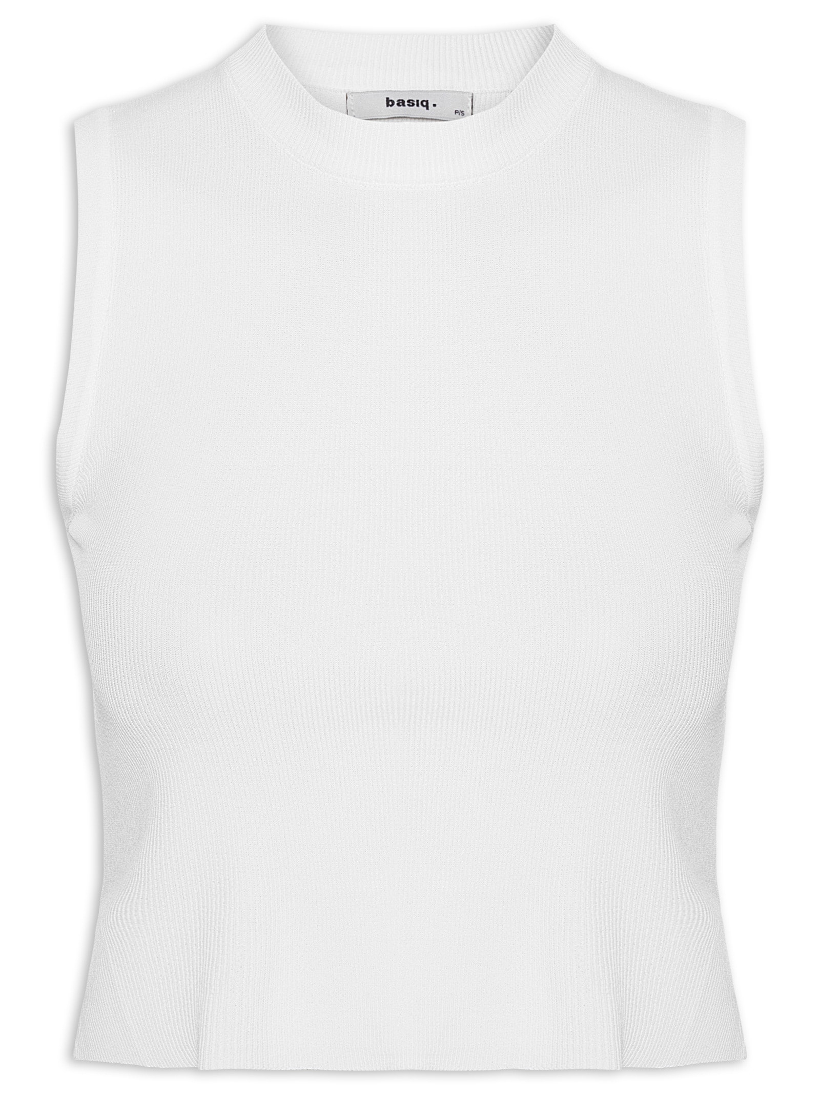 Regata Feminina Tricot Básica Branco Basiq