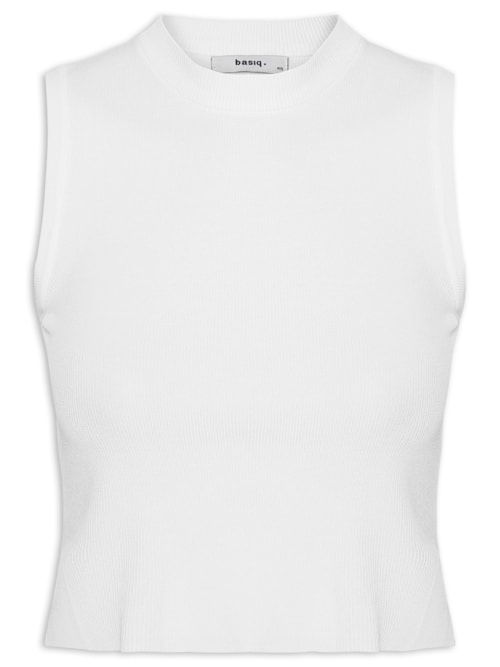 Regata Feminina Tricot Básica – Branco