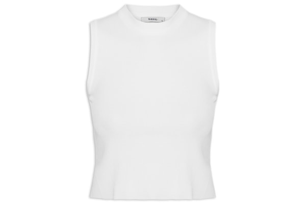 Regata Feminina Tricot Básica - Branco