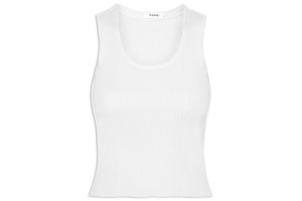Regata Feminina Tricot Básica - Branco