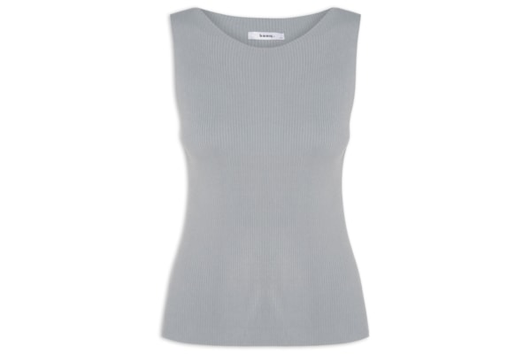 Regata Feminina Tricot Básica - Cinza