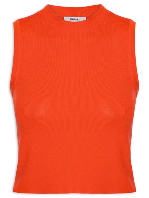 Regata Feminina Tricot Básica – Laranja