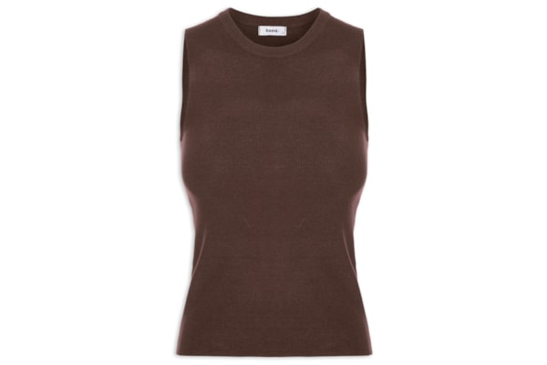 Regata Feminina Tricot Básica - Marrom