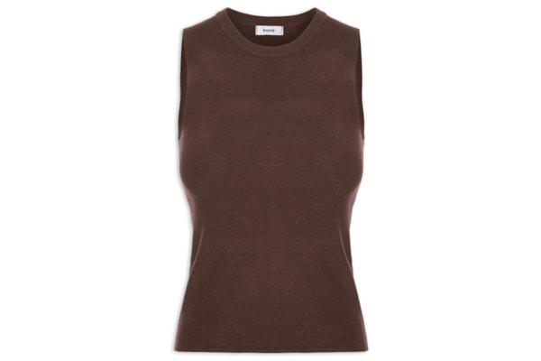 Regata Feminina Tricot Básica - Marrom