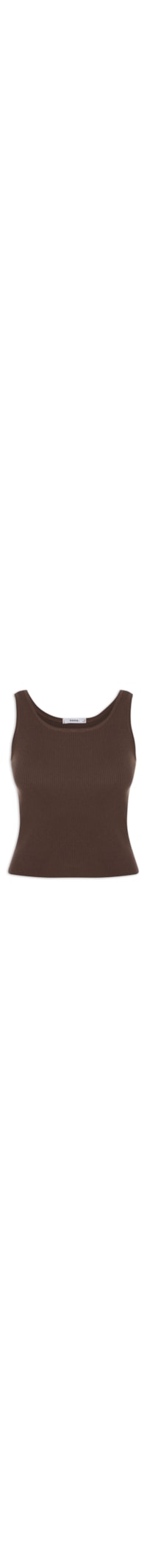 Regata Feminina Tricot Básica - Marrom