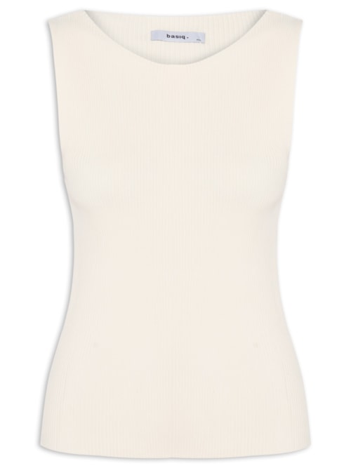 Regata Feminina Tricot Básica – Off White