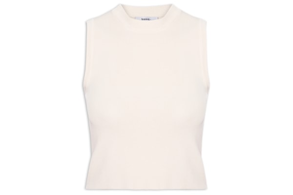 Regata Feminina Tricot Básica - Off White