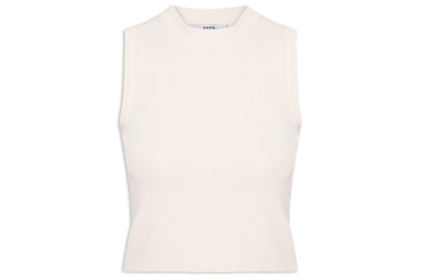 Regata Feminina Tricot Básica - Off White