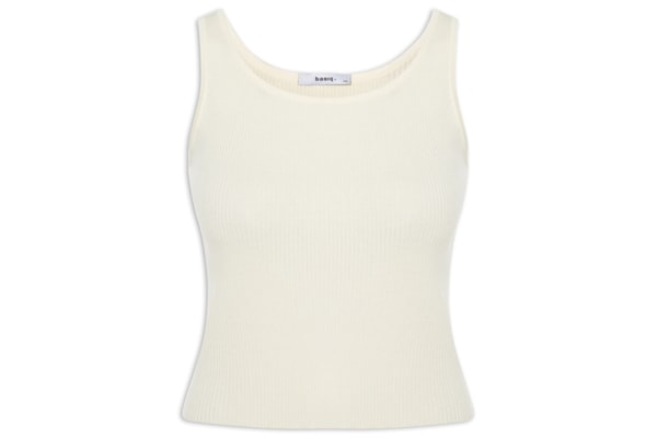 Regata Feminina Tricot Básica - Off White