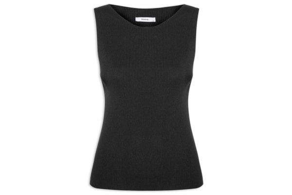 Regata Feminina Tricot Básica - Preto