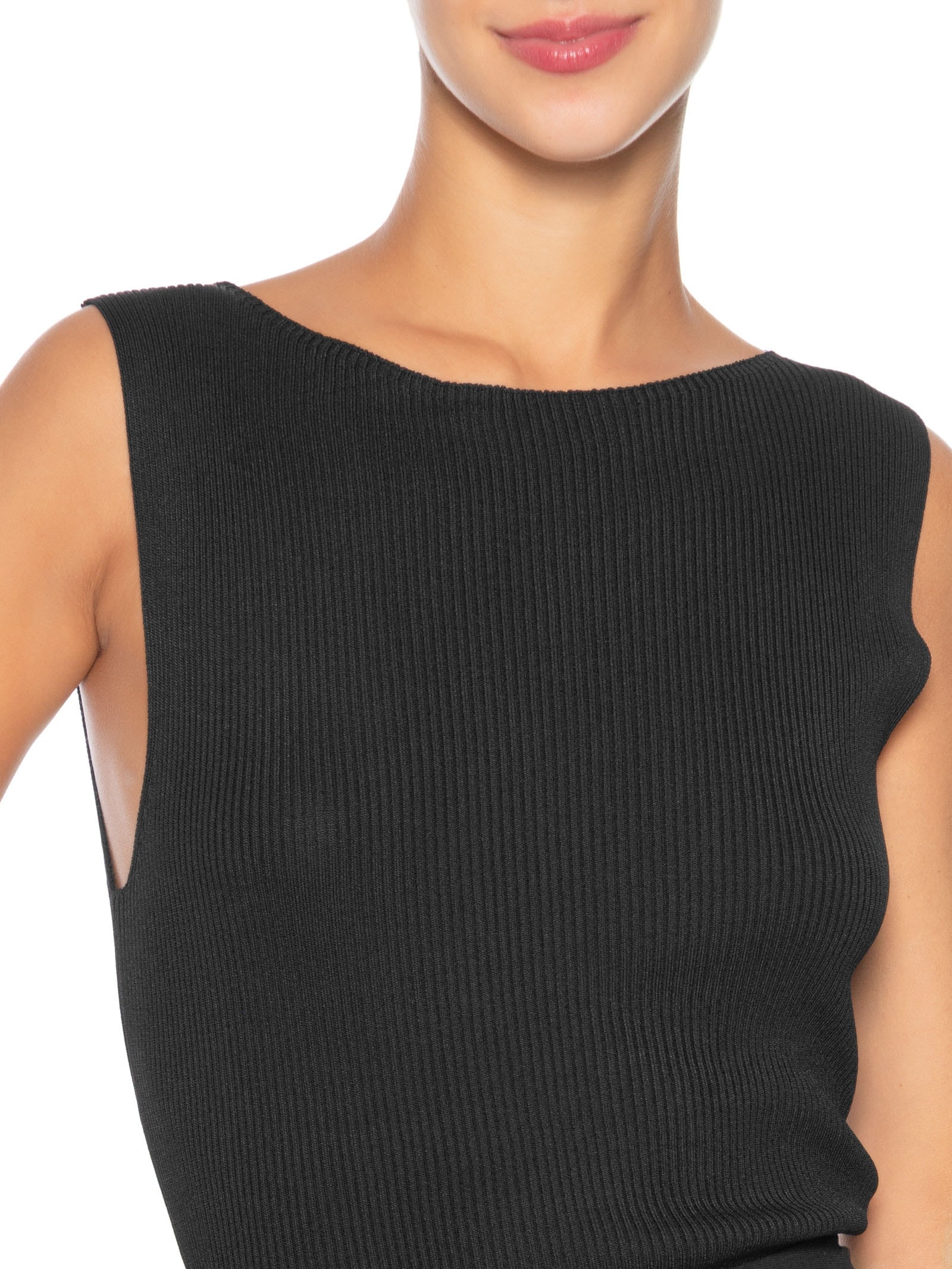Regata Feminina Tricot Básica Preto Basiq