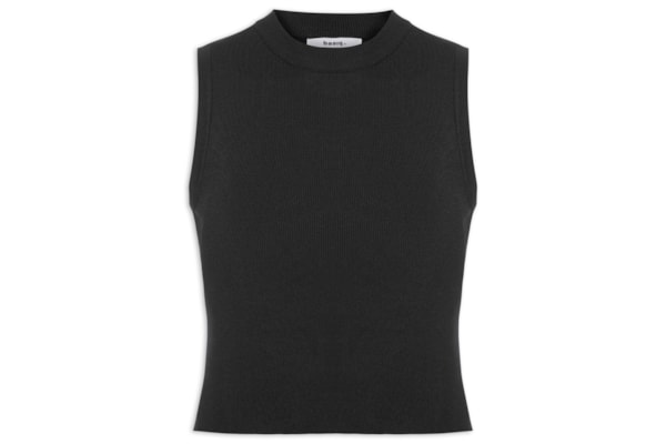 Regata Feminina Tricot Básica - Preto
