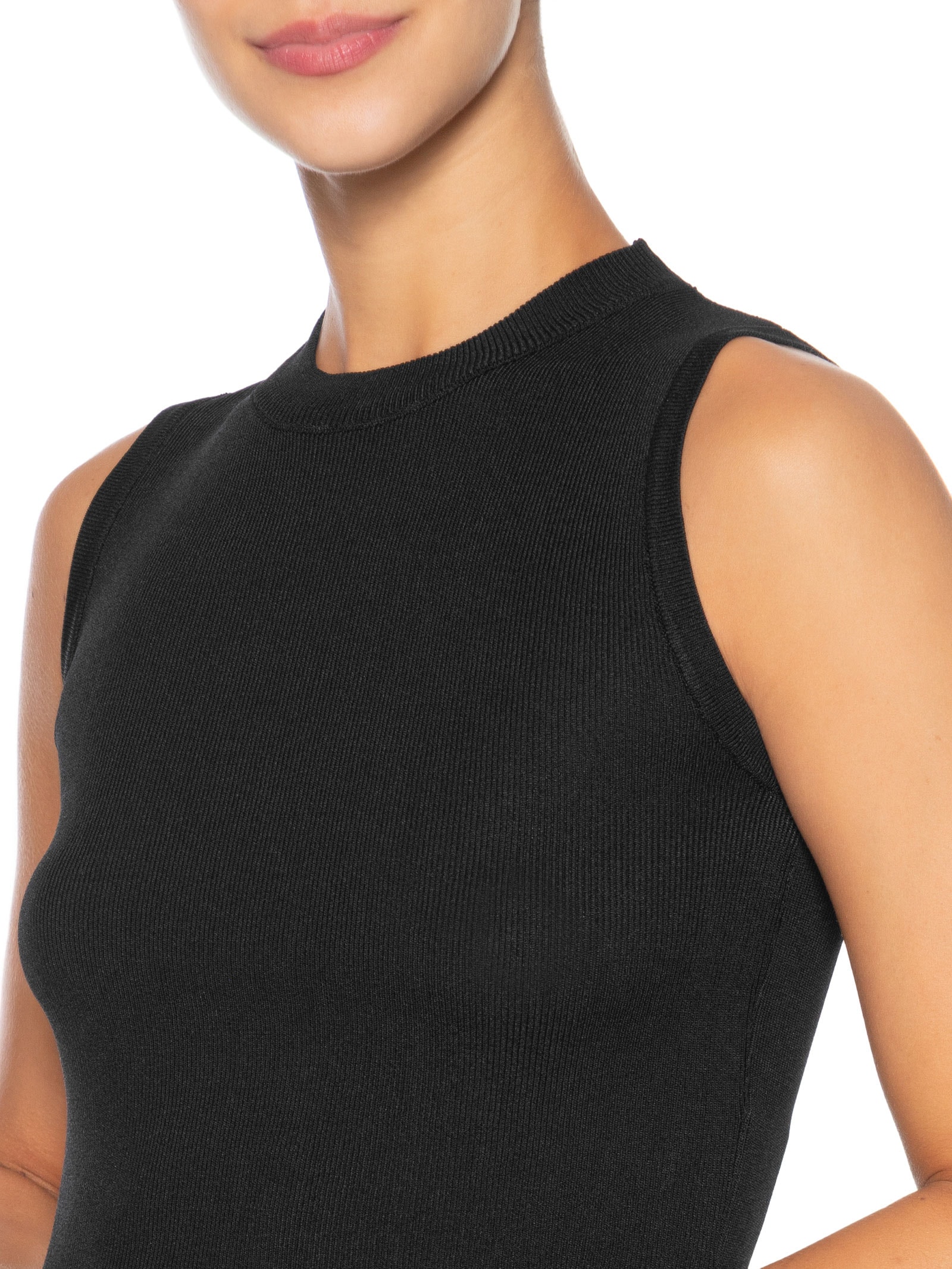 Regata Feminina Tricot Básica Preto Basiq