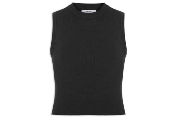 Regata Feminina Tricot Básica - Preto