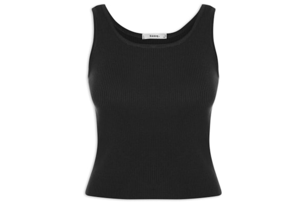 Regata Feminina Tricot Básica - Preto