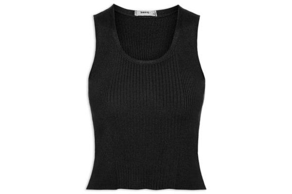 Regata Feminina Tricot Básica - Preto