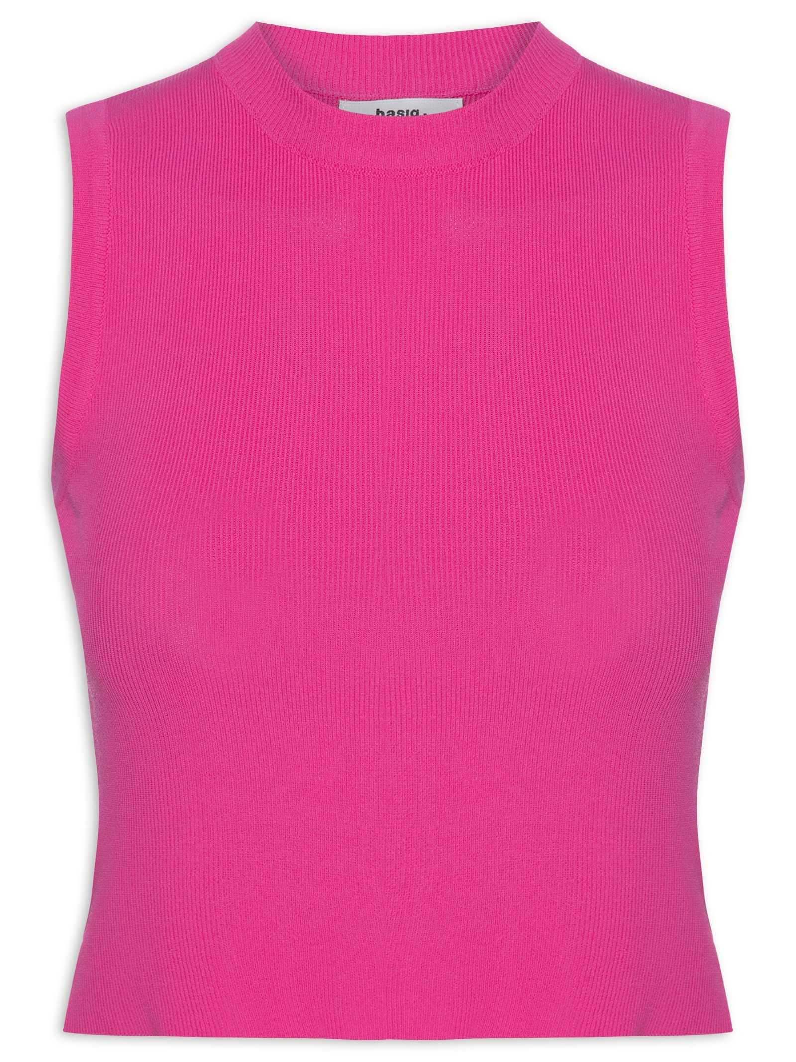 Regata Feminina Tricot Básica Rosa Basiq