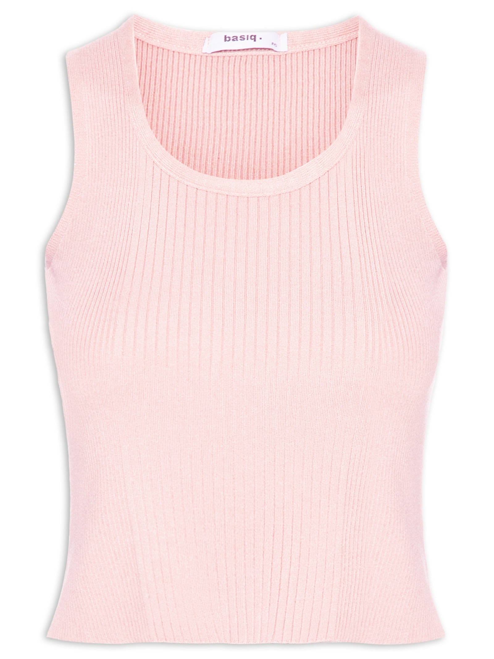 Regata Feminina Tricot Básica Rosa Basiq