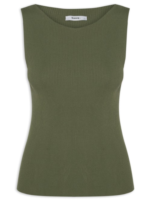 Regata Feminina Tricot Básica – Verde