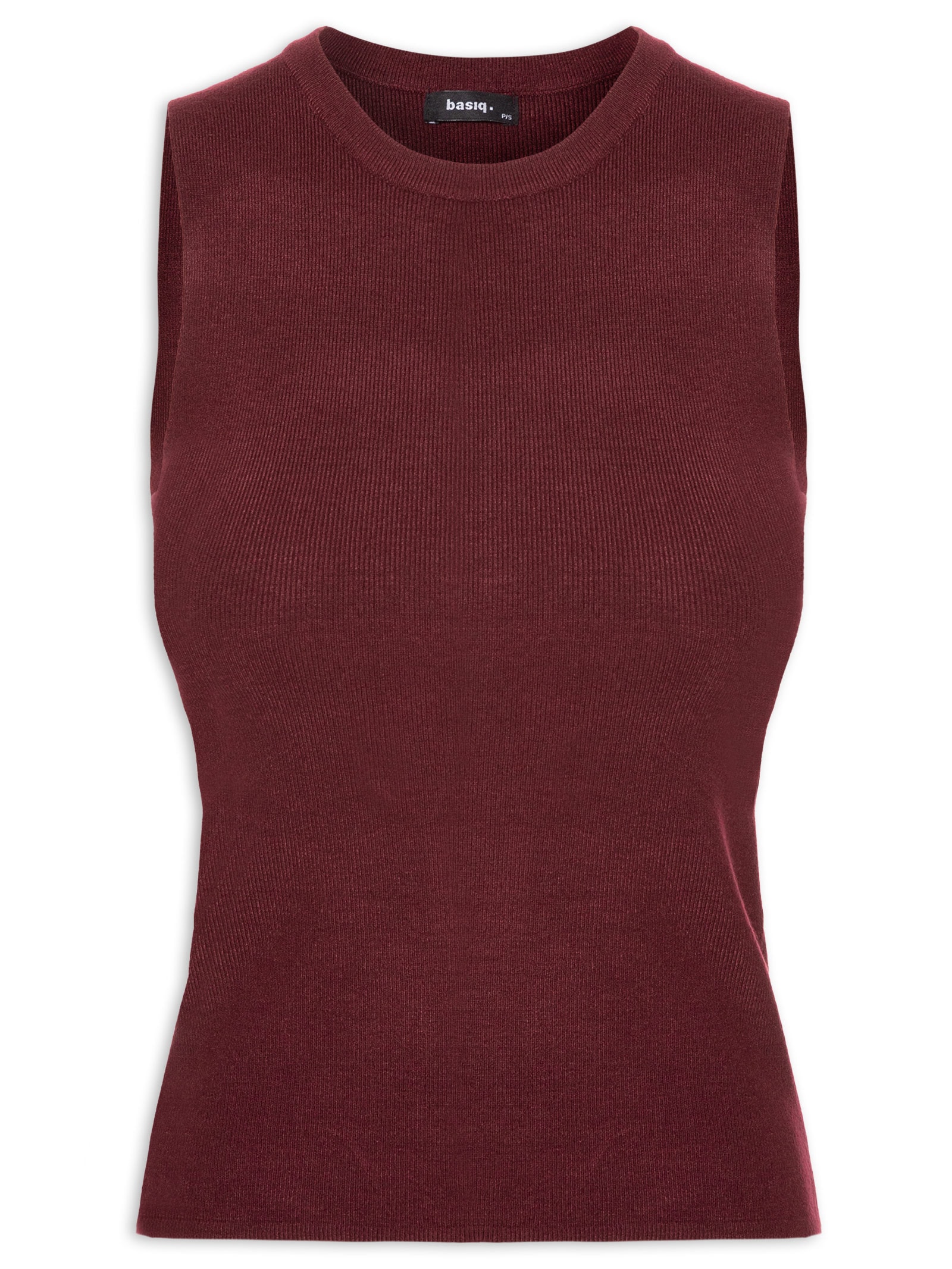 Regata Feminina Tricot Básica Vermelho  Basiq
