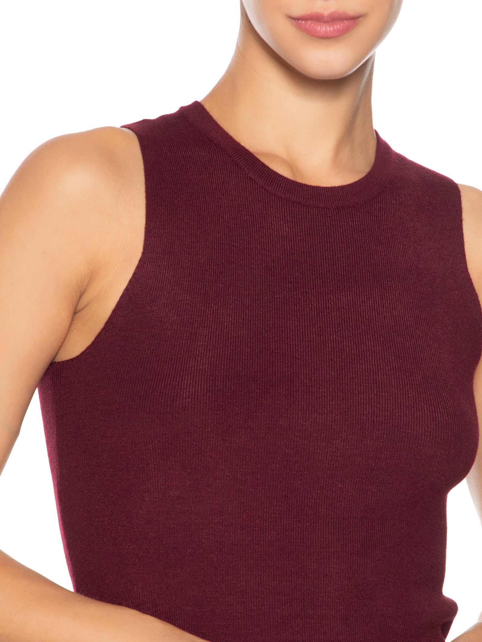 Regata Feminina Tricot Básica Vermelho  Basiq