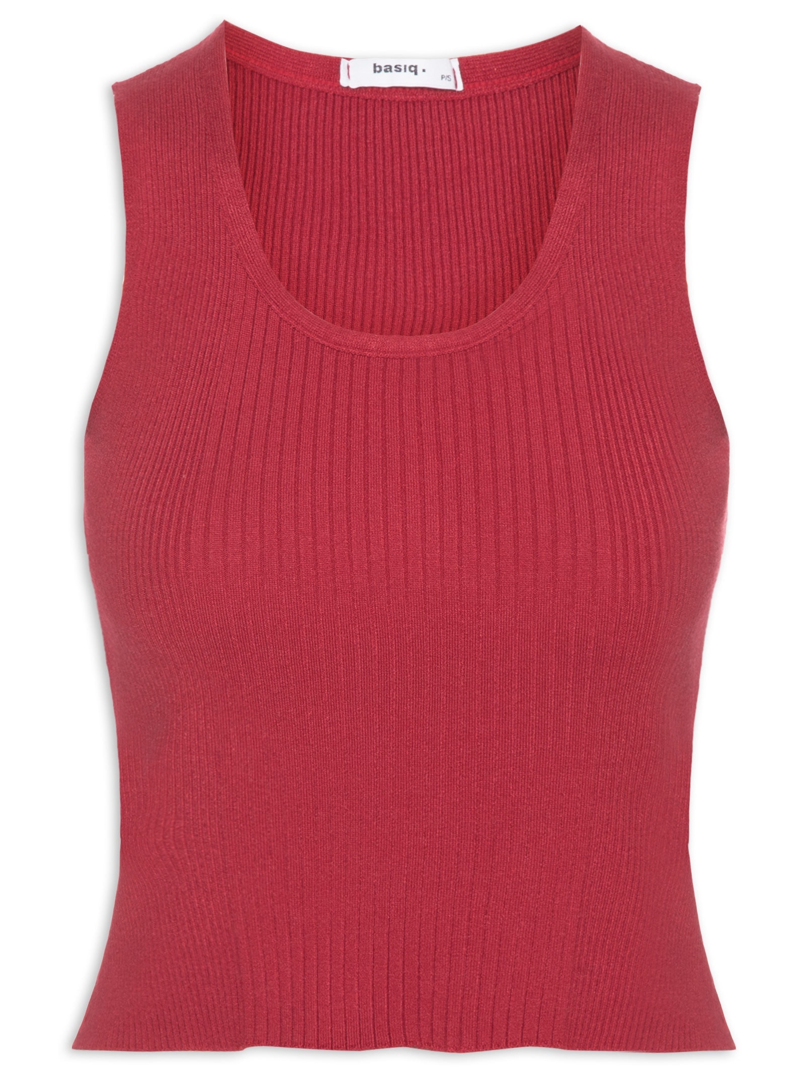 Regata Feminina Tricot Básica Vermelho Basiq