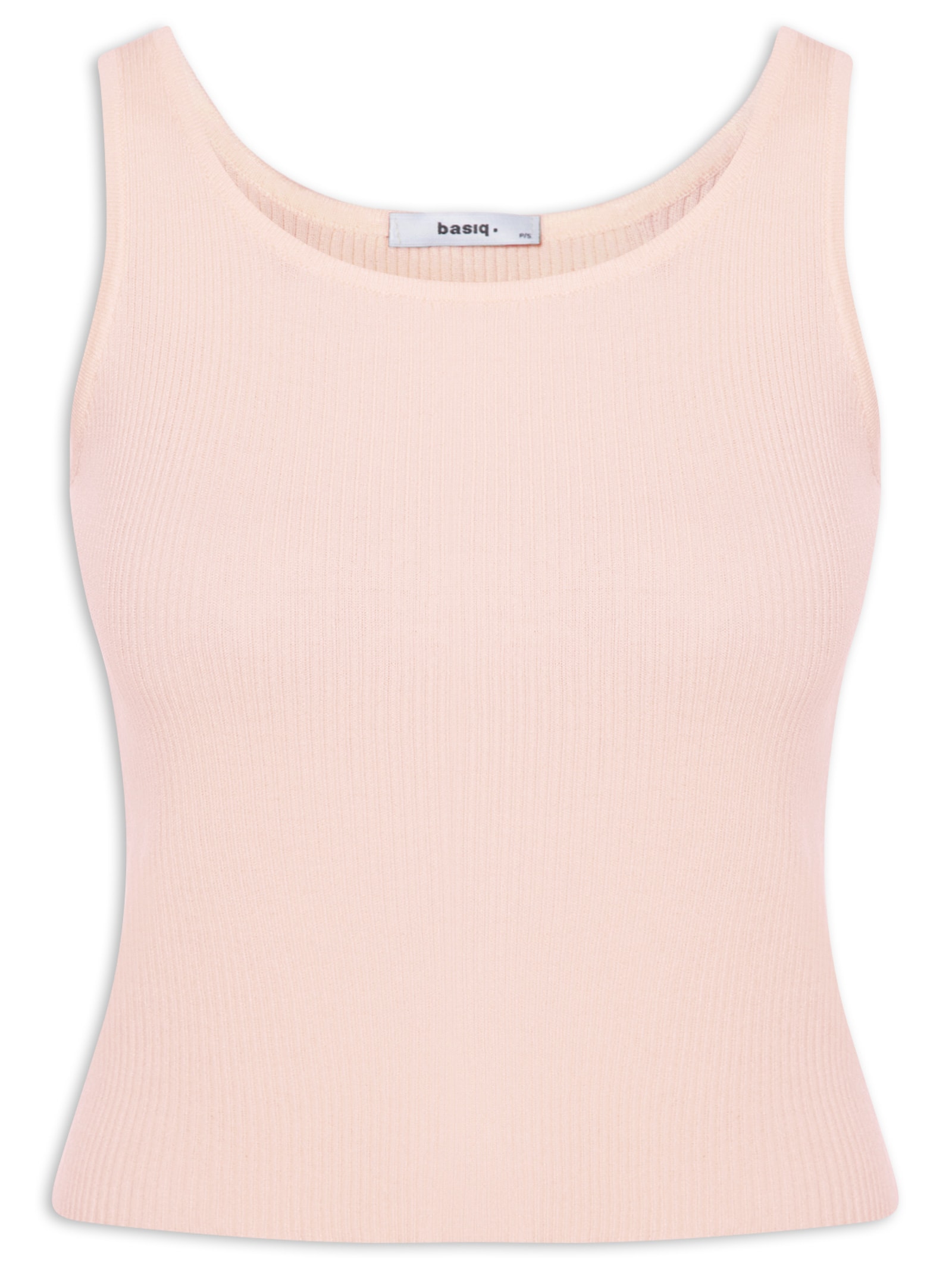 Regata Feminina Tricot Básica – Bege Basiq