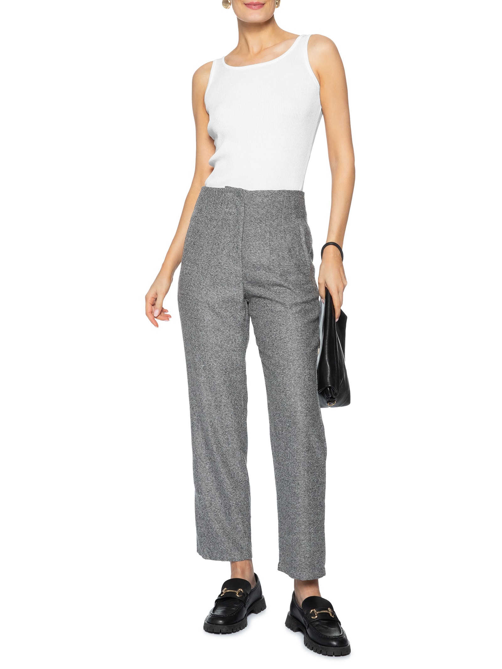 Regata Feminina Tricot Básica – Branco Basiq