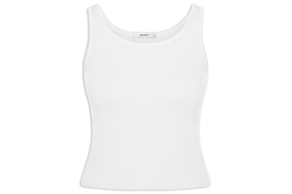 Regata Feminina Tricot Básica – Branco