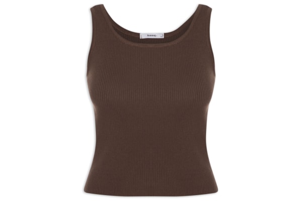 Regata Feminina Tricot Básica – Marrom