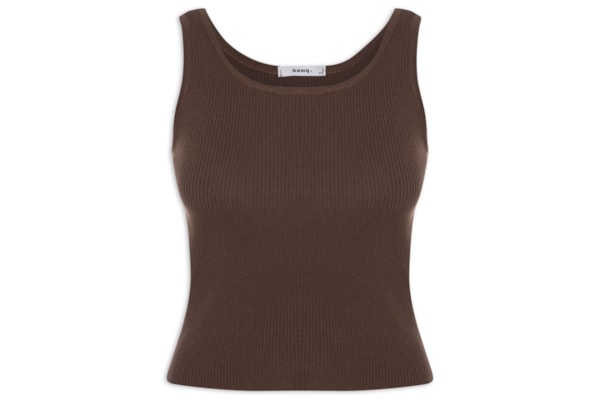 Regata Feminina Tricot Básica – Marrom